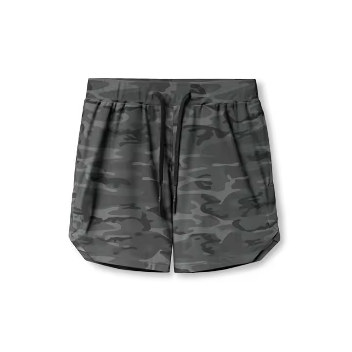 Pantalones Cortos de Gimnasio para Entrenamiento Casual de Fitness Secado Rápido, Una Capa, Color Sólido, con Cordón - 1