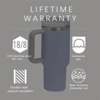 Vaso de piezas con pajita, botella de agua al vacío de doble pared de acero inoxidable de 40Oz, adecuado para viajes, deportes, conducción en coche, 1 unidad - details 4