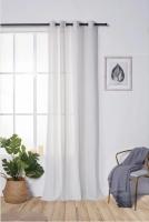 Cortinas de lino y poliéster decoradas con líneas blancas verticales.150x260cm. Decoración del hogar y la oficina. - details 13