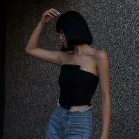BUNO-Camiseta sin mangas Irregular para mujer, Tops de tubo con cremallera y espalda descubierta, chaleco gótico con hombros descubiertos para verano - details 6