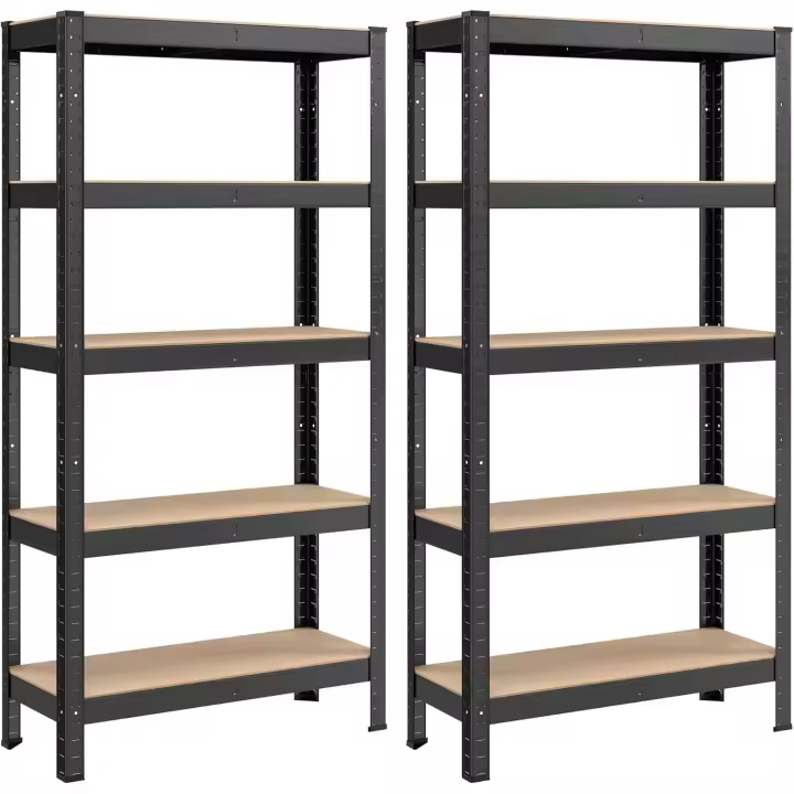 2 Estanterías Almacenaje de 5 Niveles, Estantería Metálica,875 kg, 40 x 90 x 180 cm, Plata - 1