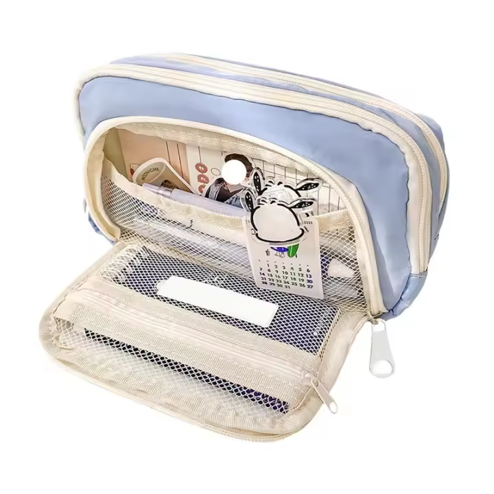 Estuche de Lápices de Triple Capa Grande Bolsa de Pluma de Oficina Escolar para Adolescentes - 1