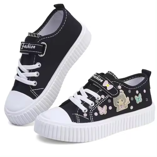 Zapatillas deportivas ligeras de lona para niños y niñas, con ganchos y bucles, informales, amigables con la piel, para caminar y correr - 1