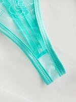 Conjunto de ropa interior de encaje Sexy para mujer, lencería erótica para mujer, sujetador transparente, Tanga, Mini picardías, calzoncillos, mono blanco 2024 - details 4