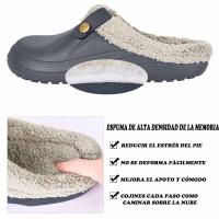 Zuecos clásicos forrados de piel para hombre y mujer, zapatos de jardín impermeables, zapatillas peludas de Casa cálidas para interiores y exteriores, Invierno - details 11
