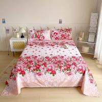 Sábanas de Cama Planas con Estampado de Flor Roja Tamaño de Cama Doble - details 14