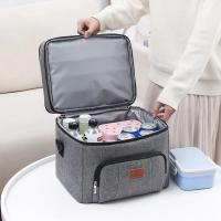 Bolsa de almuerzo Bento aislante de doble capa de gran capacidad, refrigerador portátil para Picnic, bolsa de hielo, bolsas térmicas impermeables para comida - details 1