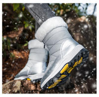 Botas de nieve impermeables con cremallera para mujer, botines cálidos de felpa, de algodón, de alta calidad, para exteriores, Invierno - details 21