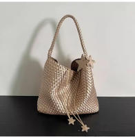 Diseño de nicho bolsa tejida a mano bolsa de mano de gran capacidad casual viento perezoso solo hombro axilas bolsa de cubo - details 9