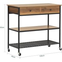 FKW47-W Carrito de Servir Carrito Auxiliar Cocina estantería de Cocina Carrito de Cocina móvil 100 x 92 x 45 cm Blanco ES - details 77