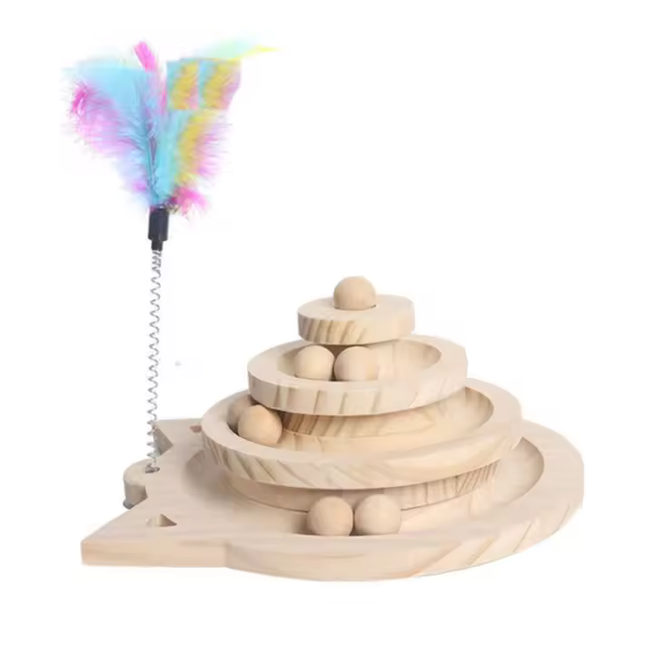 Torre de juguete de madera ts 2/3 niveles disco de juego trenzado para suministros de entrenamiento t - 1