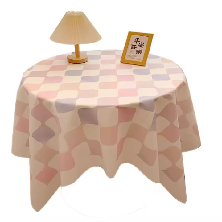 Conjunto de accesorios de estilo coreano, mantel a cuadros de algodón a prueba de polvo, mantel a cuadros, cubierta de mesa suave y colorida, mesa de centro - 1