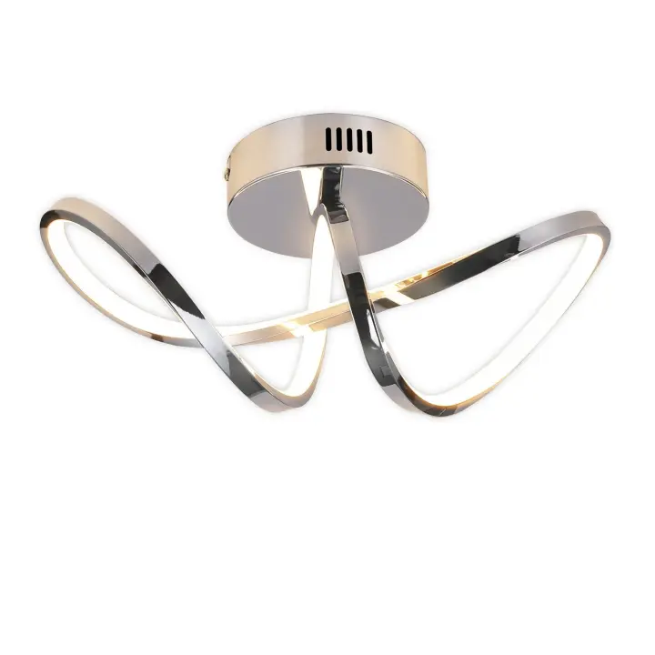 CBJKTX Lámpara de Techo LED Lámpara de Dormitorio Diseño Moderno Cromo 12W Interior 3000K Blanco Cálido - 1