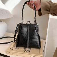 Bolso de hombro elegante con cierre de beso, bolso cruzado de estilo chino Retro de cuero PU, bolso de mujer Vintage de gran capacidad de Color sólido - details 11