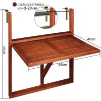 Casaria Colgante Plegable Mara Acacia FSC para Terraza Balcón Patio Exterior 65x45x87cm Marrón - details 2