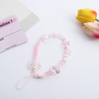 Cuerda colgante para teléfono, cordón para teléfono, colgante de cuentas acrílicas rosas, abalorio para teléfono, cordón de mano para muñeca, correa de mano, correas para teléfono móvil - details 3