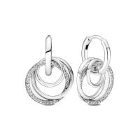 Pendientes de aro de Plata de Ley 925 para mujer, aretes con forma de corazón, luna y estrella, regalos de joyería - details 8