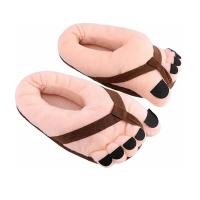 Zapatillas de invierno creativas para hombres y mujeres, divertidas zapatillas con pies grandes, deslizador de algodón suave y cálido para el hogar - details 8