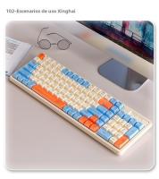 GK102 Teclado Bluetooth inalámbrico para juegos de oficina mecánico intercambiable en caliente de tres modos Interruptor verde - details 10