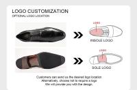 Zapatos marrones de los hombres de la boda del partido del cordón clásico del zurriago de lujo original vendedor caliente - details 4