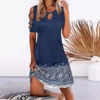 Vestido estampado de verano para mujer, vestidos de manga corta - details 7