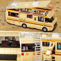 Bloques de construcción Breaking Bad Pinkman para niños, furgoneta blanca para armar, juguete de ladrillos, coche RV - details 4