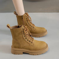 2025 nueva plataforma-suela estudiante botas cortas versátil locomotora ruibarbo botas botas cortas - details 5