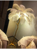 Lámpara de pie con plumas, luminaria moderna para sala de estar, restaurante, oficina, dormitorio, decoración de plumas - details 3