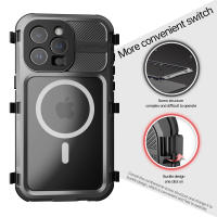 Funda De Silicona A Prueba de Agua IP68 Grado Militar Para iPhone 15 14 Pro Max Plus Deportes Acuario Submarino Escalada Material Aluminio IAOOPOO - details 10