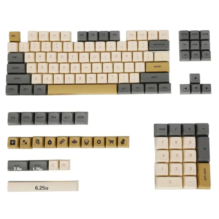 Teclas PBT, 125 teclas, perfil XDA, juego de teclas, sublimación de tinte para teclado mecánico Cherry MX Switch - 1