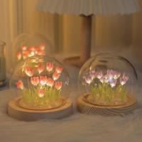 Flor de tulipán Artificial, adornos de luz nocturna hechos a mano, mesita de noche DIY, lámpara LED de noche, decoración de escritorio para dormitorio, regalos de cumpleaños, lámpara de mesa - details 10