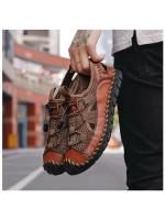 Gran oferta de sandalias de verano para hombre, sandalias de playa antideslizantes para exteriores para hombre, zapatos de cuero genuino hechos a mano para hombre, zapatillas deportivas de moda para hombre - details 5