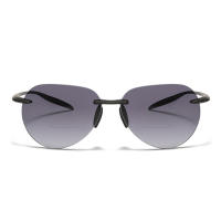 Gafas de sol de lectura sin montura, lentes grises bifocales, TR90, patillas elásticas, cómodas, protección UV + 0,75 a + 4 - details 3
