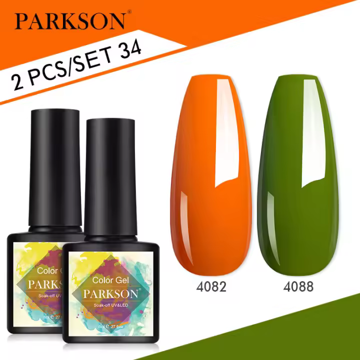 Parkson-Juego de esmaltes en Gel para uñas, barniz de uñas de larga duración, LED, Color blanco y negro, para manicura francesa, 2 piezas - 1