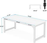 Mesa de Escritorio Moderna Blanca Ideal para Oficina en Casa, Dormitorio Montaje Fácil - details 1