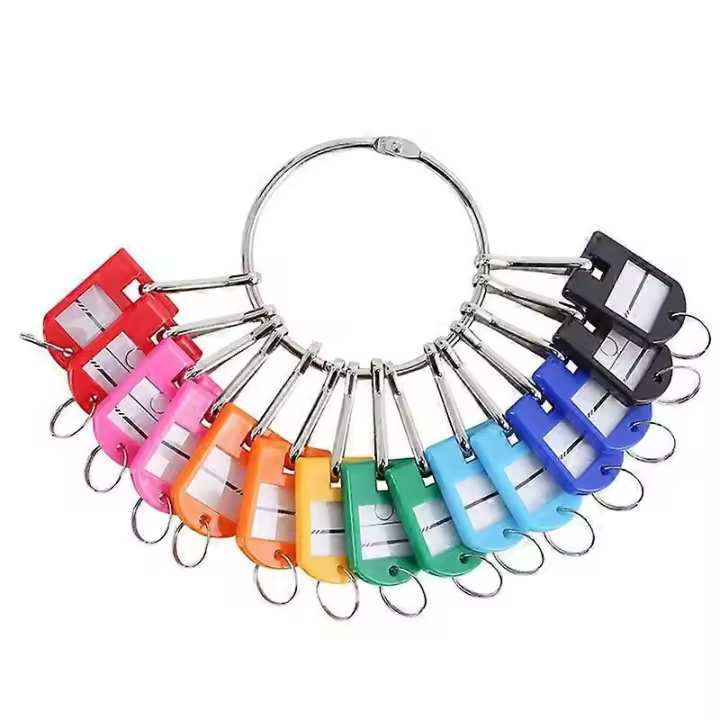 Organizador portátil de llaves con anillo de metal con 20 ganchos de resorte, etiquetas para llaves con anillo y ventana de etiquetas - 1