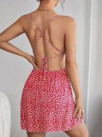 Falda corta de moda de verano, vestido nuevo sexy rojo hermoso elegante, ropa de mujer, vestido de vacaciones en la playa - details 7