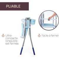 Bebé Ergonómica con Patas y Cambiador con Acolchado y Suave Reductor, Altura Regulable, Cierre Compacto, Organizador, 2 Ruedas, Máx. 11 Kg, Color Gris (Puntos), 1 Unidad - details 11
