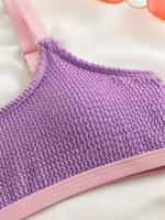 Conjunto de Bikini de cintura alta para mujer, traje de baño de color naranja liso, bañador de playa, Verano - details 13