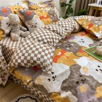 Juego de Ropa de Cama para Niños con Estampado de Dibujos Animados Súper Lindo Funda de Edredón Sábana Plana Funda de Almohada Suave Textil para Dormitorio - details 7