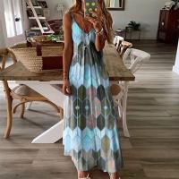 Vestido largo de verano para mujer, vestidos casuales sin mangas estampados de moda - details 3