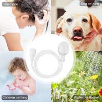 Cabezal de pulverización de agua de ducha de pelo blanco, tubo de manguera, grifo mezclador de baño de champú - details 5