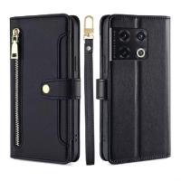 Funda protectora de cuero para OnePlus 10 Pro 5G, moda multifuncional magnética con cremallera y colgante - details 11