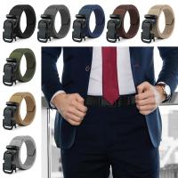 Cinturón de lona con hebilla automática para hombre, cinturón informal Simple de estilo salvaje para Jeans, cinturón de negocios de calidad de marca de lujo - details 2