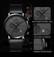 Reloj de Pulsera de Acero Inoxidable con Dial Pequeño Reloj de Negocios Impermeable con Correa de Cuero Automático Multifuncional de Marca Superior - details 5