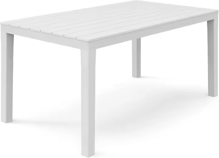 Mesa de Comedor al Aire Libre Ohana Polipropileno Blanco 138 cm de Largo x 78 cm de Ancho x 72 cm de Altura - 1