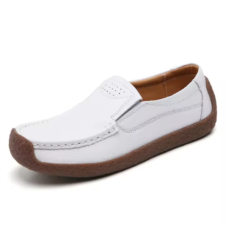 Zapatos de navegación informales sin zapatos de cuero clásicos para mujer, cómodos y de moda c - 1