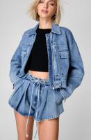Chaqueta vaquera de estilo ropa de trabajo para mujer, traje corto adelgazante de cintura alta, holgado, 2025 - details 4