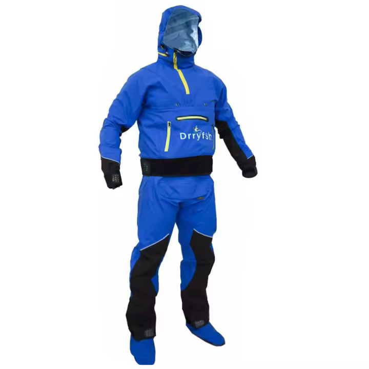 Traje seco de 2 piezas con interruptor DiscTiZip impermeable superior para hombre traje seco con capucha para canyoning kayak remo pesca navegación surf natación ropa en agua fría - 1