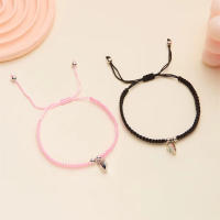 2 unids/set corazón romántico magnético atraer pareja para Mujeres Hombres moda cuerda trenzada pulsera a juego joyería de amistad - details 4